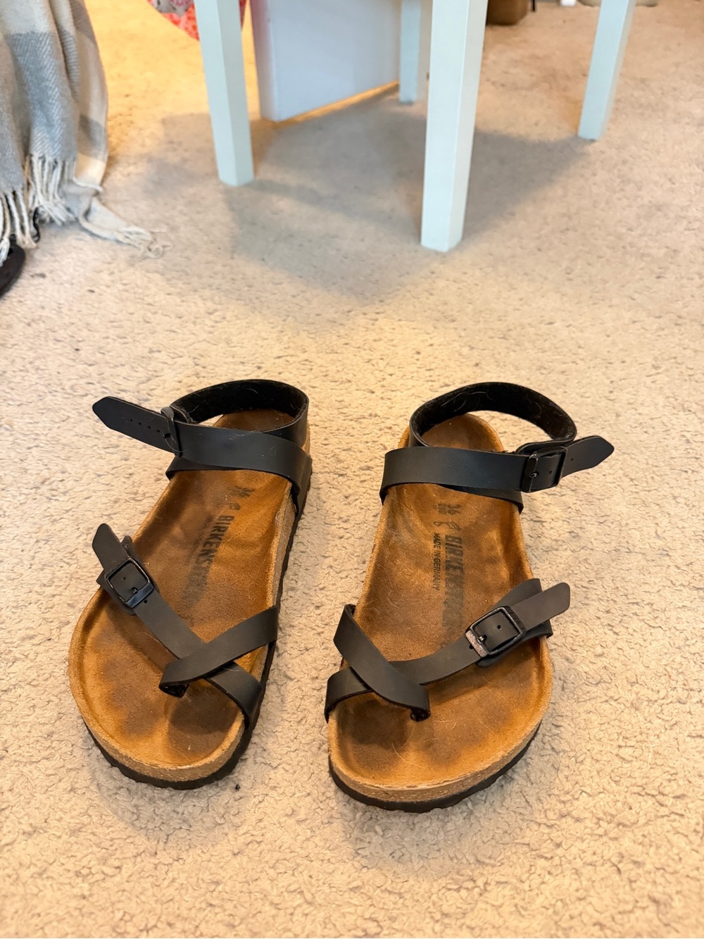 Birkenstock Women's Black Leather Strappy Comfort Sandals